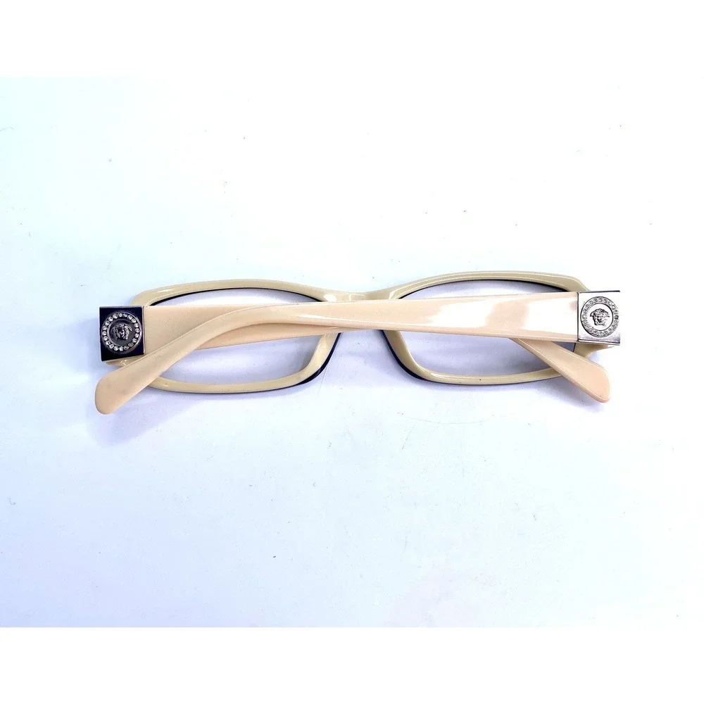 Versace Black Brown Beige Rectangular Eyeglasses Italy MOD 3034B 405 52 15 135